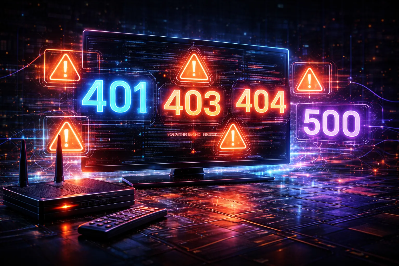Common IPTV Error Codes Explained (401, 403, 404, 500 & More)